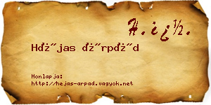 Héjas Árpád névjegykártya