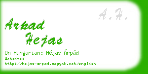 arpad hejas business card