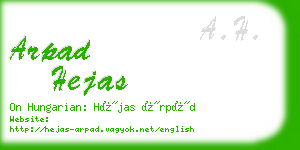 arpad hejas business card